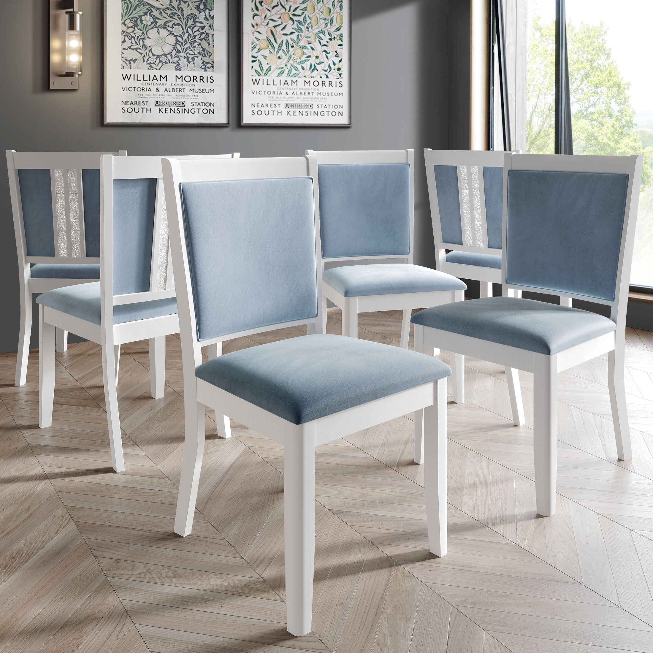 House of Hampton Ketra Velvet Side Chair in Light Blue Reviews Wayfair